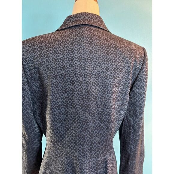 TAHARI Arthur S. Levine Blazer Jacket Fully Lined Blue Abstract Floral 10 Petite - Picture 5 of 8